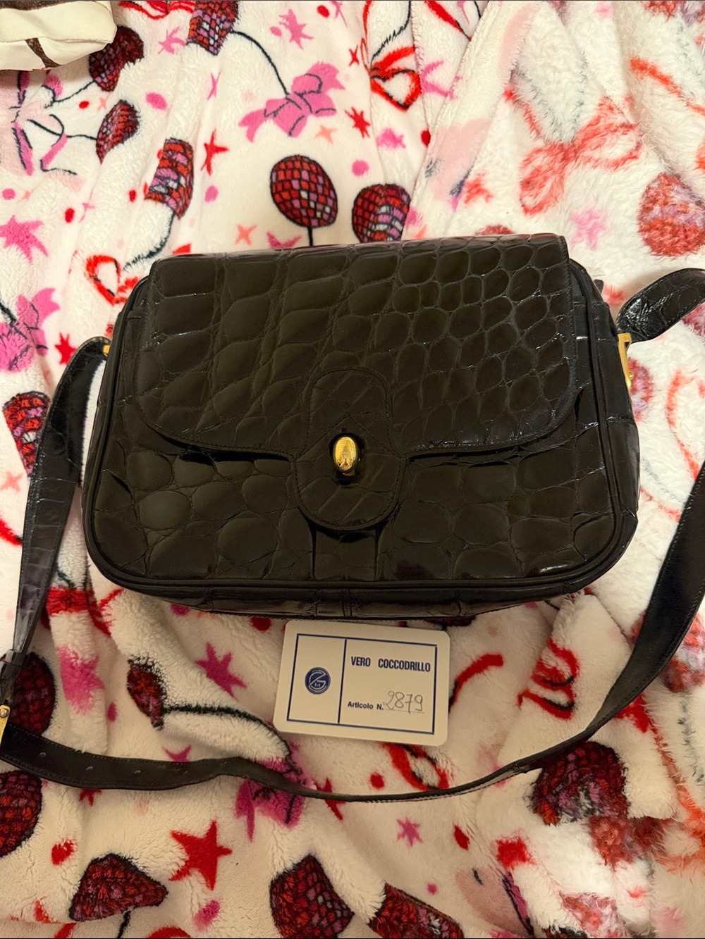 Vintage Zagliani Genuine Crocodile Flap Crossbody Bag - Made in Italy